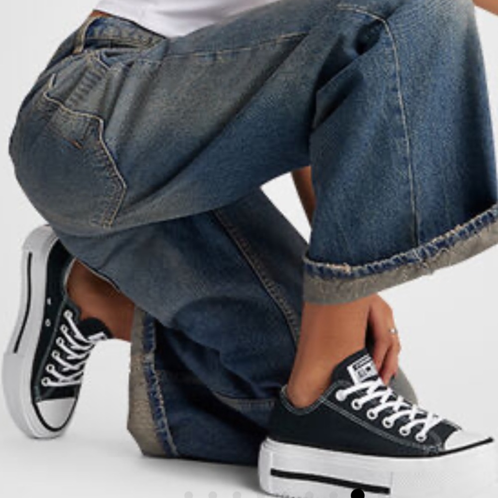 Converse Men’s Black and White Platform Sneakers - Picture 6 of 16